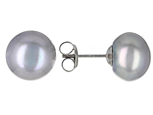 11-12mm Platinum Cultured Freshwater Pearl Rhodium Over Silver Necklace Bracelet & Earring Set