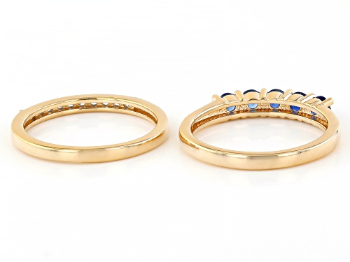 0.60ctw Blue Kyanite With 0.09ctw White Zircon 18k Yellow Gold Over Sterling Silver Ring - Size 7