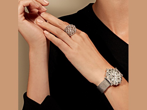 Judith Ripka Isola Watch with Mother of Pearl and Stainless Steel Band