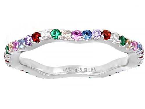 Bella Luce® 1.19ctw Multicolor Gem Simulants and Enamel Rhodium Over Sterling Silver Rings- Set of 4 - Size 8