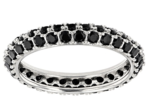 Joan Boyce,0.03ctw White Cubic Zirconia and Black Enamel Silver Tone  Set of 3 Stackable Ring - Size 5