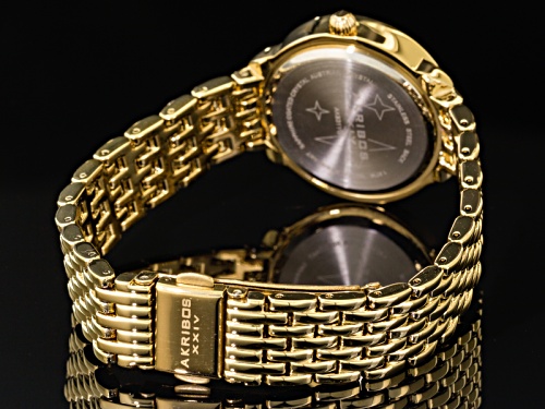 Akribos Ladies Gold Tone Watch Set Of 2