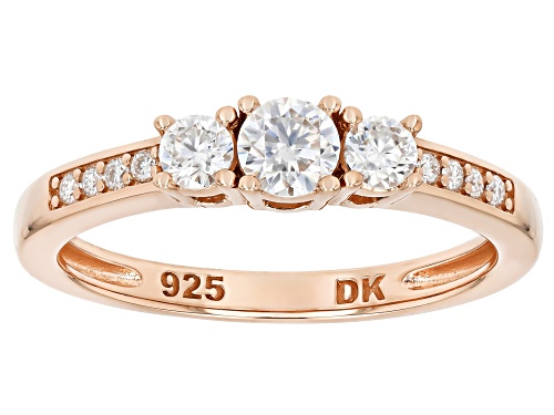 MOISSANITE FIRE® 1.53CTW DEW PLATINEVE® AND 14K YELLOW AND ROSE GOLD OVER SILVER SET OF 3 RINGS - Size 6
