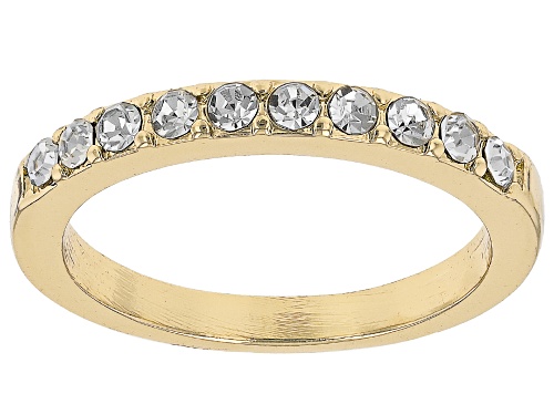 Off Park® Collection, Pearl Simulant & White Crystal Gold Tone Set of 5 Rings - Size 6