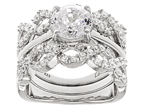 Pre-Owned LoveMore By Lisa Mason ™ Bella Luce ® Rhodium Over Sterling Silver Rings With Guard - Size 12