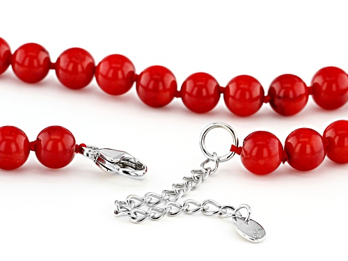 Pacific Style™ Coral Silver Necklace, Stretch Bracelet, And Earring Set Of 7