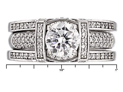 Charles Winston For Bella Luce ® 4.96ctw Rhodium Over Silver Ring With Guard - Size 11