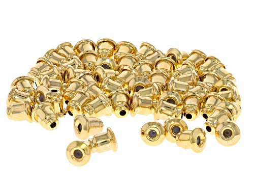18k Gold over Stainless Steel and Stainless Steel Disk Post Earrings and Bullet Earring Backs