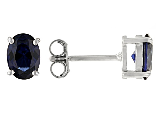 11.64ctw Multi-Color Lab Created Sapphire Rhodium Over Sterling Silver Earrings with Box Set