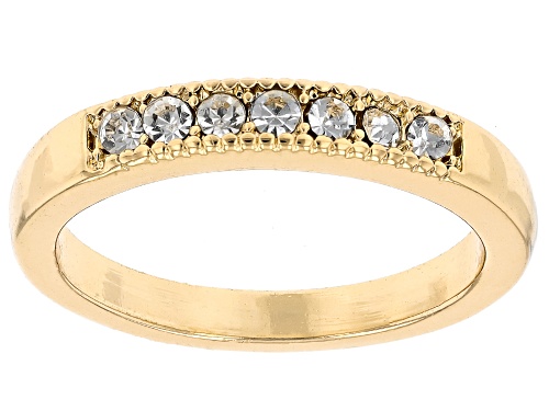 Off Park® Collection, Pearl Simulant & White Crystal Gold Tone Set of 5 Rings - Size 6
