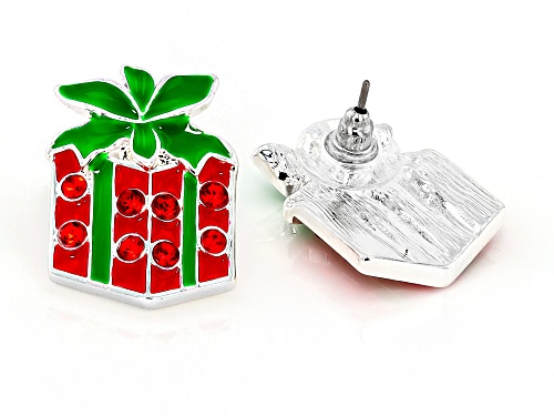 Off Park ® Collection, Multi-Color Crystal, Gold & Silver Tone Set Of 12 Christmas Theme Earrings