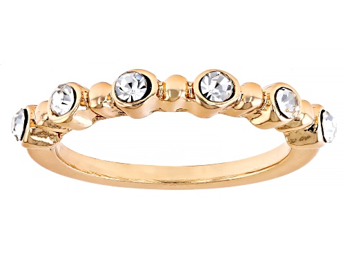 Pre-Owned Off Park® Collection, White Crystal Gold Tone Set of 5 Rings - Size 8