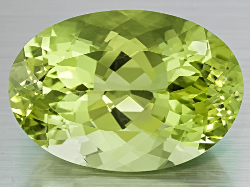 Brazilian Chartreuse Beryl 18.37ct 20.98x14.44x11.31mm Oval With Gemworld Report