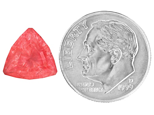 Sweet Home Mine Deep Pink Rhodochrosite 4.13ct 10x10mm Trillion With Gemworld Report