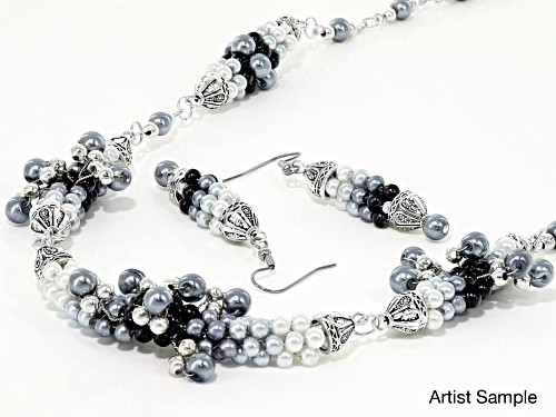 Marlowe's Folly 7-strand wire braid Necklace & Earring supply and project kit in silverado colorway