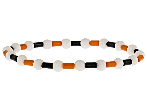 Whimsical Wishes™ Multi-Color Acrylic & Plastic Bead Gold Tone Halloween Stretch Bracelet Set of 6