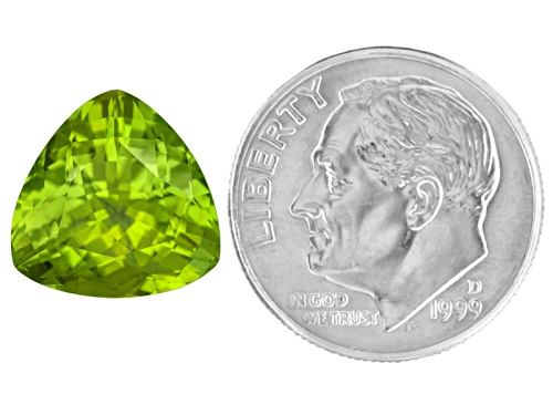 Pakistan Peridot 7.46ct 12.2x12.2mm Trillion