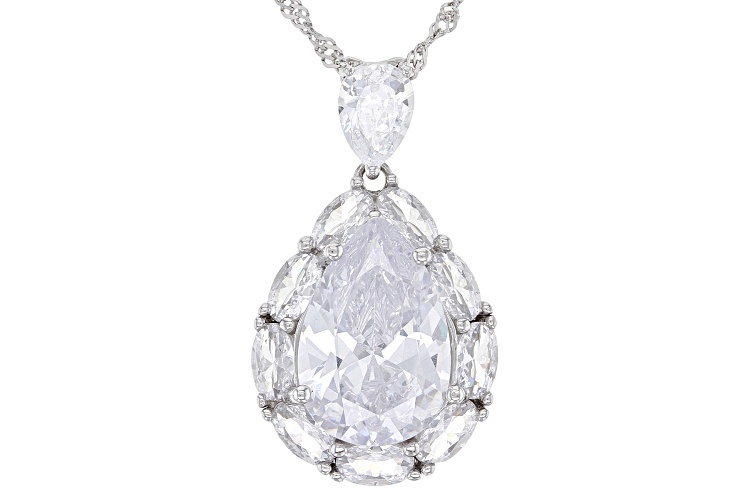 Bella Luce® 12.80ctw White Diamond Simulant Rhodium Over Silver