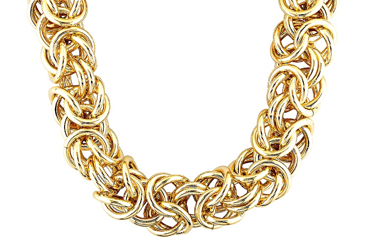 Moda Al Massimo® 18k Yellow Gold Over Bronze 17mm Square Byzantine Link ...