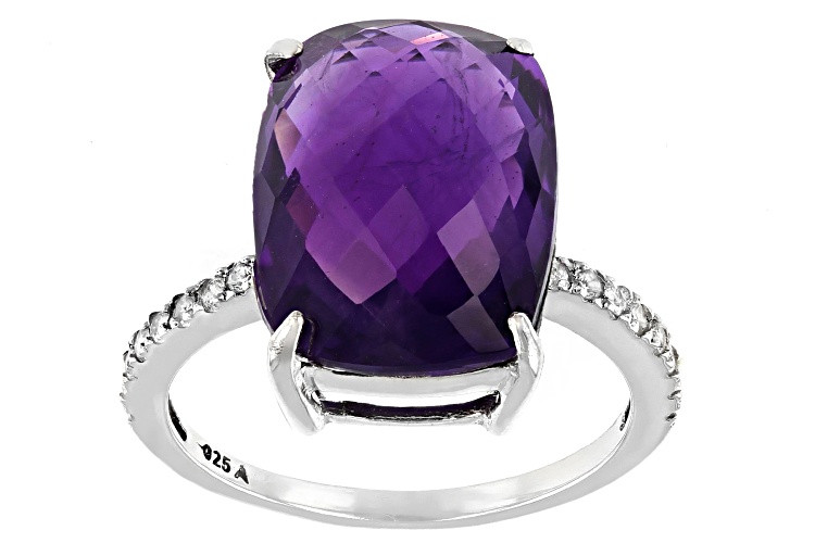 Bejeweled Tear Shaped Ring Purple Rhinestones Size 8.5 Adjustable