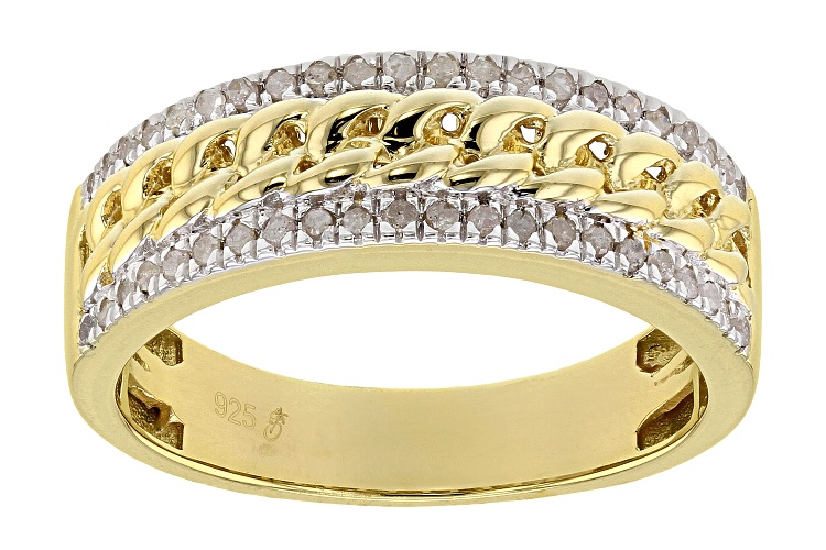 Engild™ 0.25ctw Round White Diamond 14k Yellow Gold Over Sterling