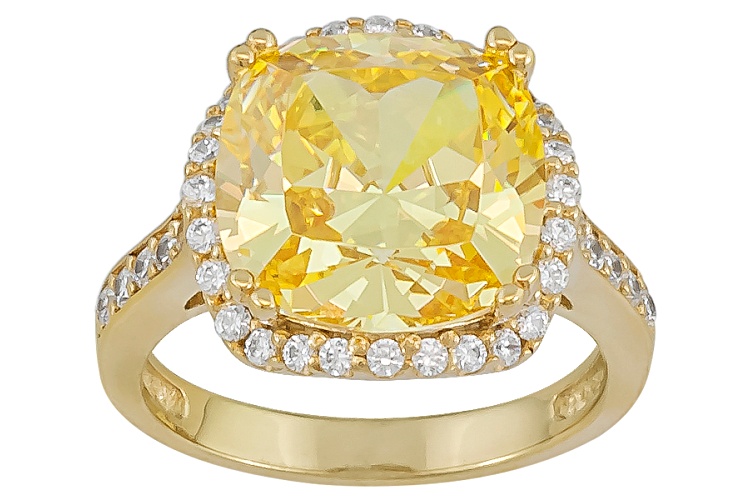 Pre-Owned Bella Luce ® 9.41ctw Canary & White Diamond Simulant 18k ...