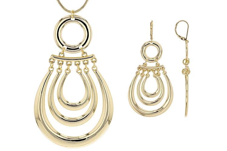 Paula Deen Jewelry™ Gold Tone Statement Necklace And Dangle Earrings ...