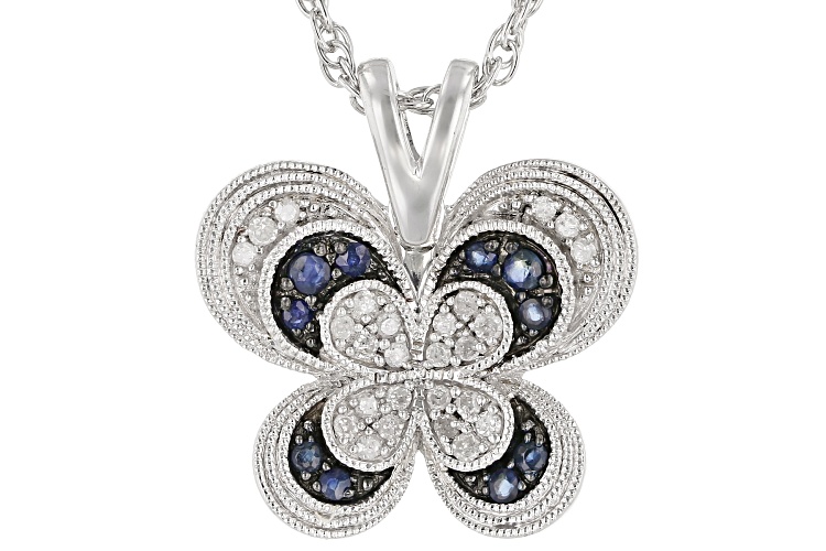 14ctw Blue Sapphire With .10ctw White 