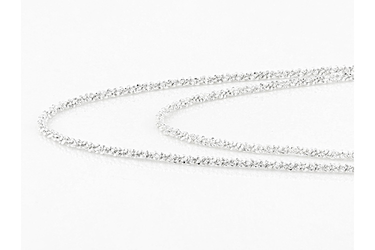 Sterling Silver Diamond Cut Criss Cross Chain Necklace Set 18 and 20 ...