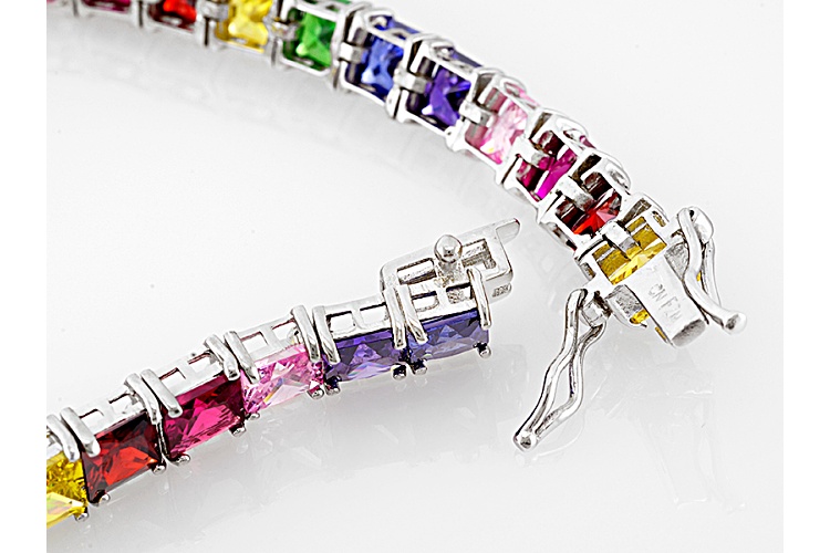 Bella Luce ® 37.95ctw Multicolor Gemstone Simulants Rhodium Over