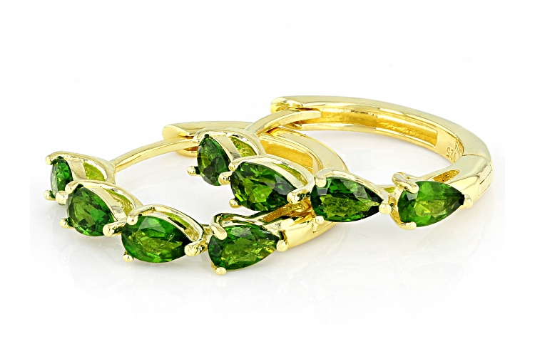 1.51ctw Pear Shaped Russian Chrome Diopside 18k Yellow Gold Over ...
