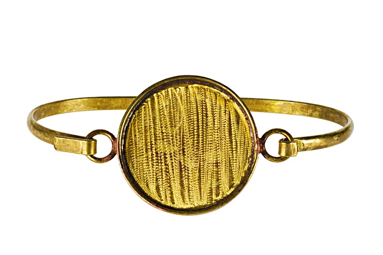 Interchangeable Antique Brass Bracelet And Antique Brass Round