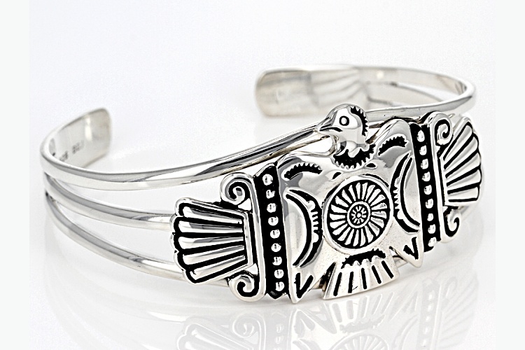 Southwest Style By Jtv™ Sterling Silver Eagle Cuff Bracelet Size 8