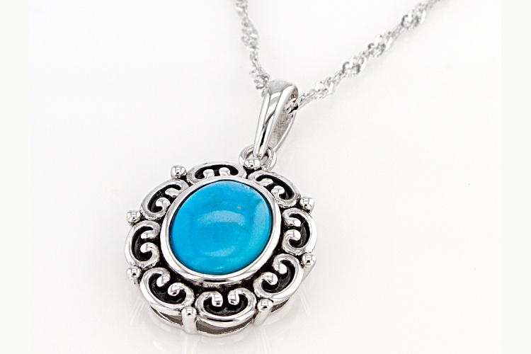 Southwest Style By JTV™ 10X8mm Sleeping Beauty Turquoise Rhodium Silver ...