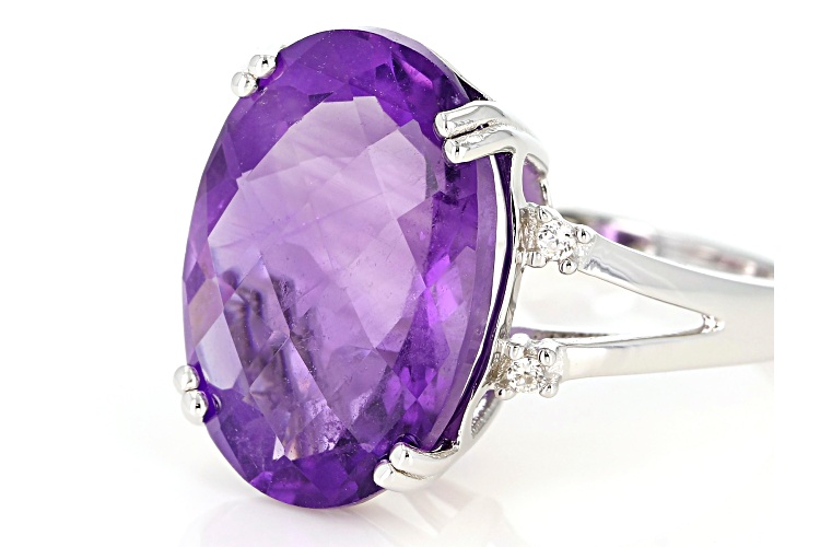 Purple African amethyst sterling silver ring 10.15ctw - Size 7 | JTV ...