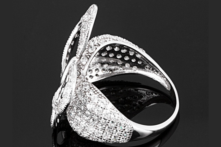 Bella Luce ® 2.19ctw Round Rhodium Over Sterling Silver Butterfly Ring ...