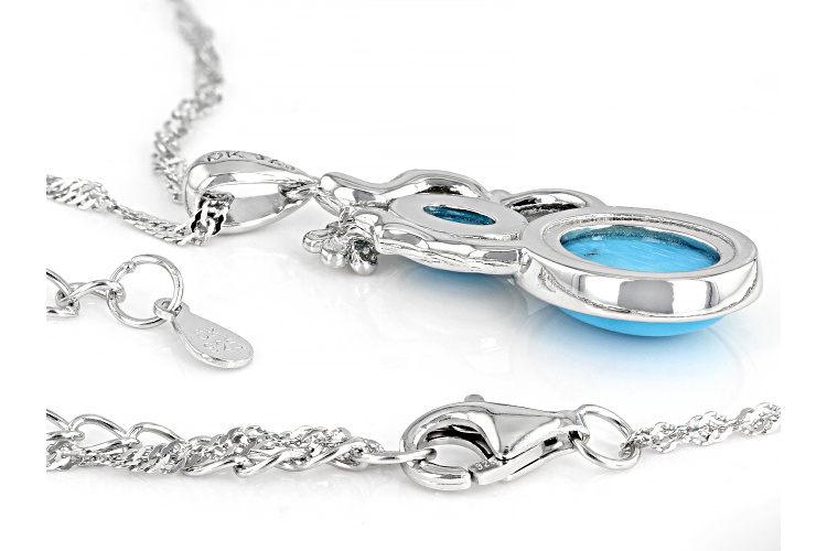 Southwest Style By JTV™ Sleeping Beauty Turquoise Rhodium Over Silver 2 ...