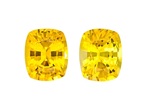 Yellow Sapphire 4.8x4.0mm Cushion Matched Pair 0.94ctw