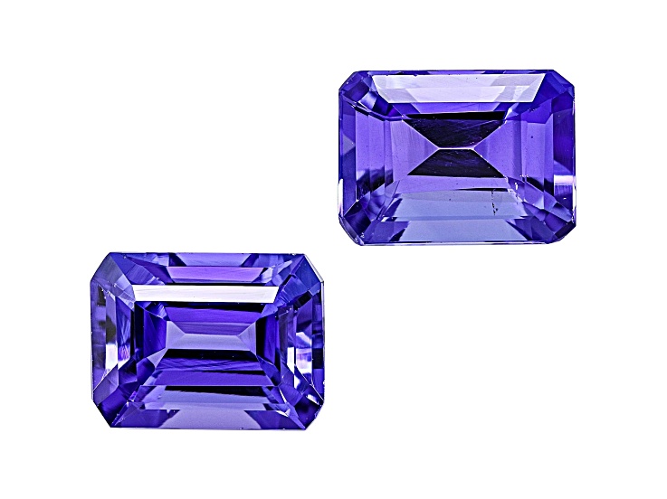 Tanzanite 8x6mm Emerald Cut Matched Pair 2.95ctw