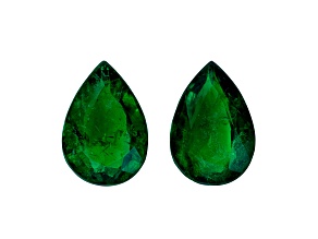 Brazilian Emerald 7x4.8mm Pear Shape Matched Pair 1.13ctw