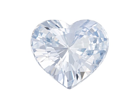 White Sapphire Loose Gemstone 8.3x7.6mm Heart Shape 2.10ct