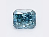 0.81ct Vivid Greenish Blue Radiant Cut Lab-Grown Diamond SI2 Clarity IGI Certified
