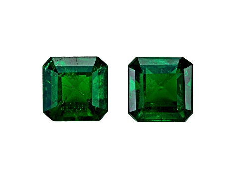Brazilian Emerald 4.5mm Emerald Cut Matched Pair 0.99ctw