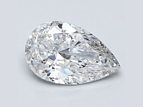 1.7ct Natural White Diamond Pear Shape, E Color, SI1 Clarity, GIA Certified