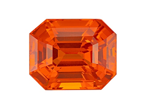 Orange Sapphire Loose Gemstone 11x9mm Emerald Cut 6.48ct