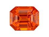Orange Sapphire Loose Gemstone 11x9mm Emerald Cut 6.48ct
