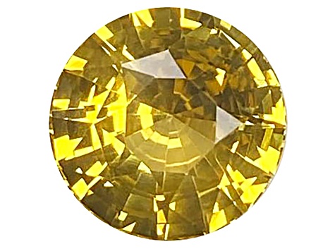 Yellow Sapphire Loose Gemstone 8.9mm Round 3.54ct