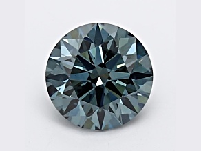 1.11ct Dark Blue Round Lab-Grown Diamond VS2 Clarity IGI Certified