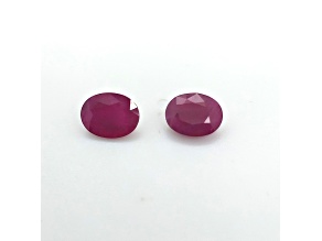 Burmese Ruby 9x7mm Oval Matched Pair 4.23ctw