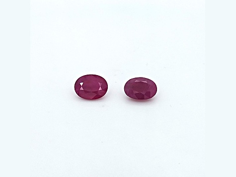 Burmese Ruby 9x7mm Oval Matched Pair 4.23ctw